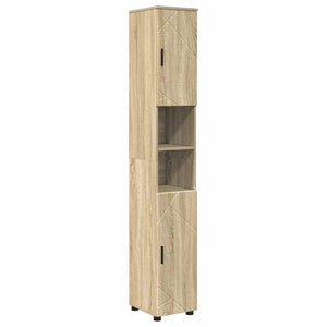 vidaXL Bathroom Furniture Set 5 pcs Sonoma Oak Engineered Wood & Metal