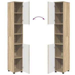 vidaXL Bathroom Furniture Set 5 pcs Sonoma Oak Engineered Wood & Metal