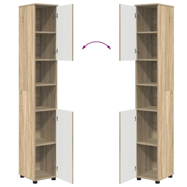 vidaXL Bathroom Furniture Set 5 pcs Sonoma Oak Engineered Wood & Metal