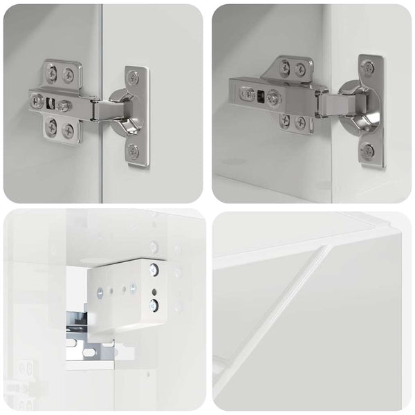 vidaXL Bathroom Furniture Set 5 pcs High Gloss White Engineered Wood & Metal
