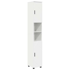 vidaXL Bathroom Furniture Set 5 pcs High Gloss White Engineered Wood & Metal