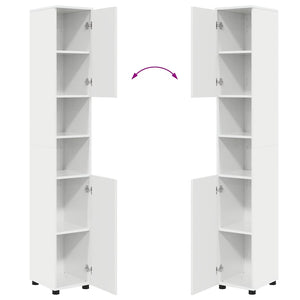 vidaXL Bathroom Furniture Set 5 pcs High Gloss White Engineered Wood & Metal