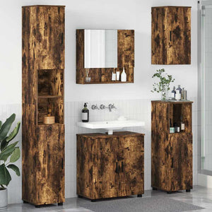 vidaXL Wall-Mounted Bathroom Furniture Set 5 pcs Smoked Oak