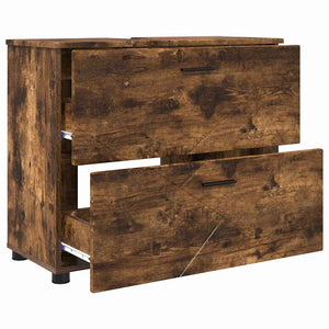 vidaXL Bathroom Furniture Set with Drawers 3 pcs Smoked Oak