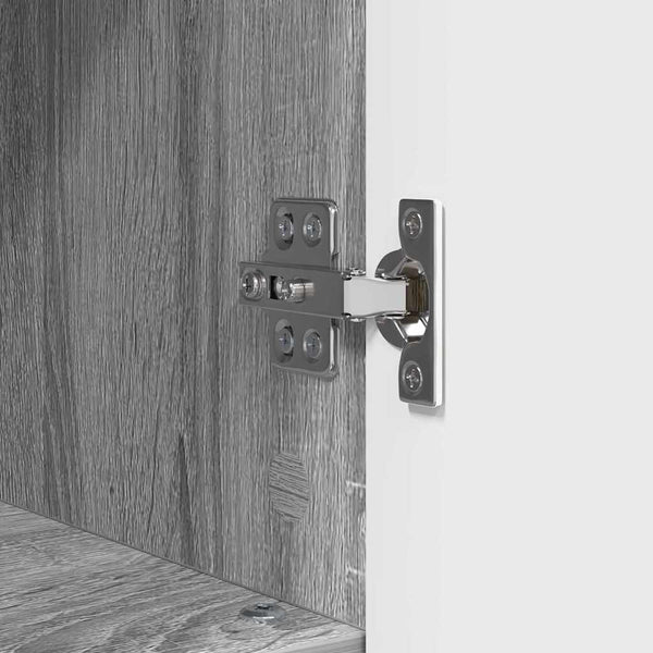 vidaXL Bathroom Furniture Set 3 pcs Sonoma Grey Plywood and Metal