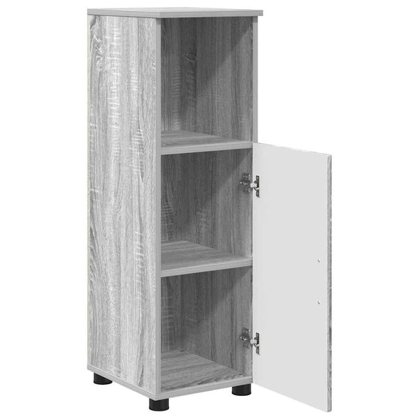 vidaXL Bathroom Furniture Set 3 pcs Sonoma Grey Plywood and Metal