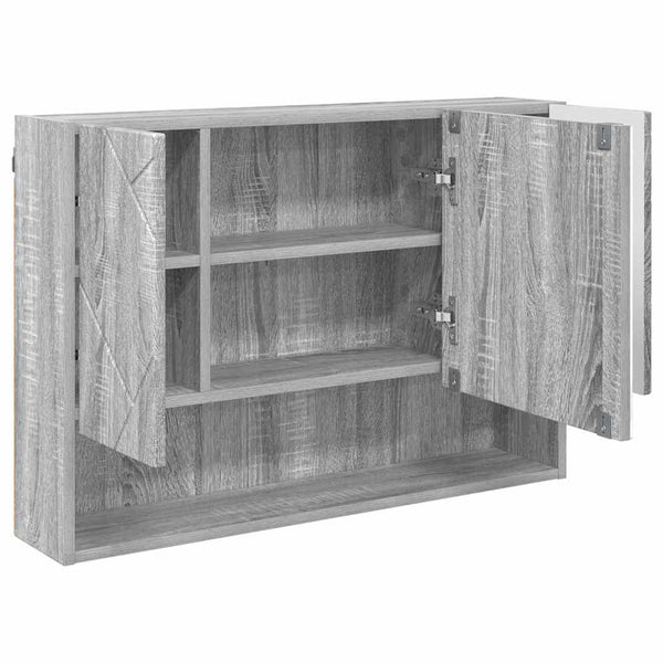 vidaXL Bathroom Furniture Set 3 pcs Sonoma Grey Plywood and Metal