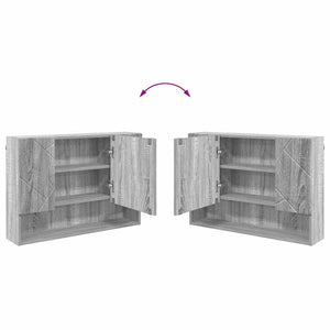 vidaXL Bathroom Furniture Set 3 pcs Sonoma Grey Plywood and Metal