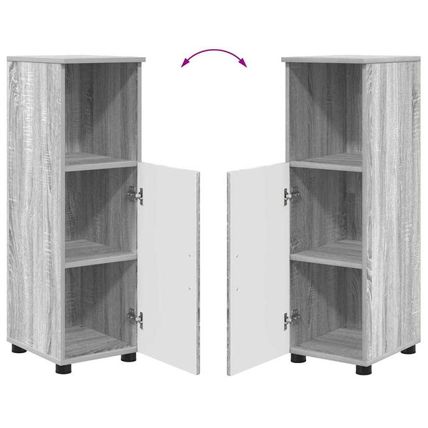 vidaXL Bathroom Furniture Set 3 pcs Sonoma Grey Plywood and Metal