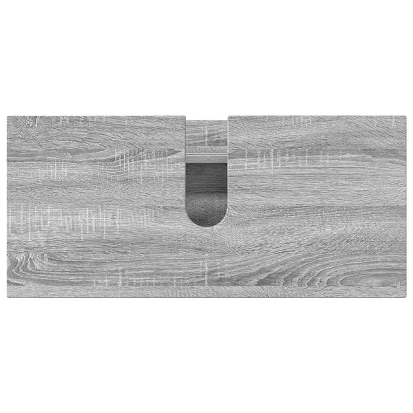 vidaXL Bathroom Furniture Set 3 pcs Sonoma Grey Plywood and Metal