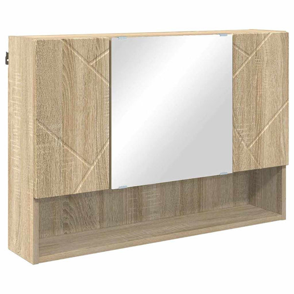 vidaXL Bathroom Furniture Set 4 pcs Sonoma Oak Plywood and Metal