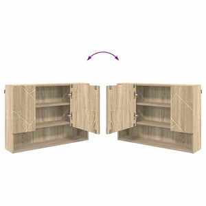vidaXL Bathroom Furniture Set 4 pcs Sonoma Oak Plywood and Metal