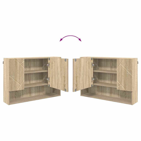 vidaXL Bathroom Furniture Set 4 pcs Sonoma Oak Plywood and Metal