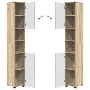vidaXL Bathroom Furniture Set 4 pcs Sonoma Oak Plywood and Metal