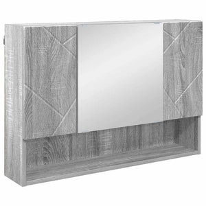 vidaXL Bathroom Furniture Set 4 pcs Sonoma Grey Plywood and Metal