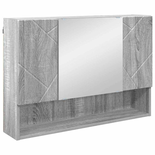 vidaXL Bathroom Furniture Set 4 pcs Sonoma Grey Plywood and Metal