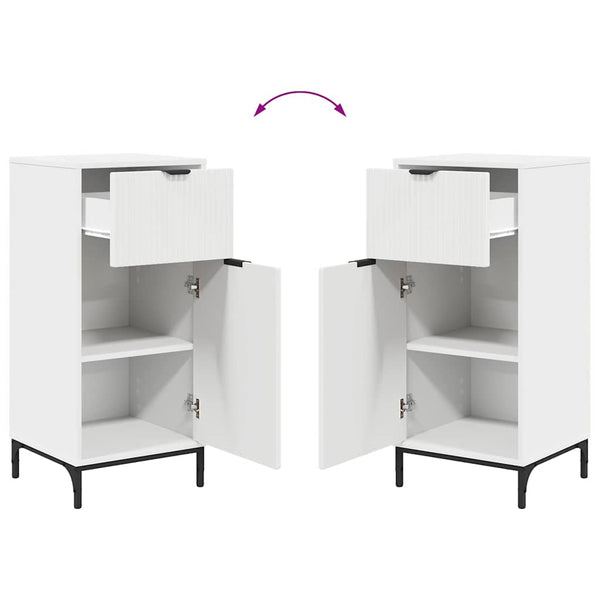 vidaXL Bathroom Cabinet Set with Drawers White Engineered Wood, Metal