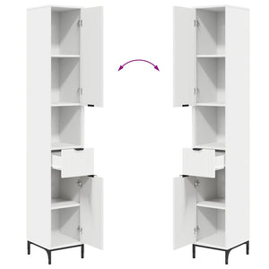 vidaXL Bathroom Cabinet Set with Drawers White Engineered Wood, Metal