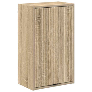vidaXL Bathroom Furniture Set with Door Sonoma Oak Engineered Wood, Metal