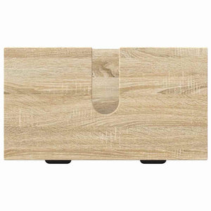 vidaXL Bathroom Furniture Set with Door Sonoma Oak Engineered Wood, Metal