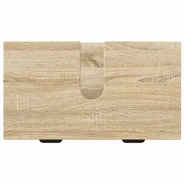vidaXL Bathroom Furniture Set with Door Sonoma Oak Engineered Wood, Metal