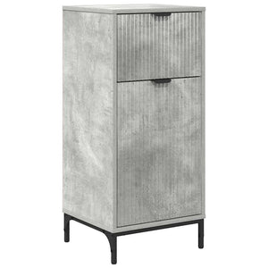 vidaXL Bathroom Furniture Set with Door Concrete Grey Engineered Wood, Metal
