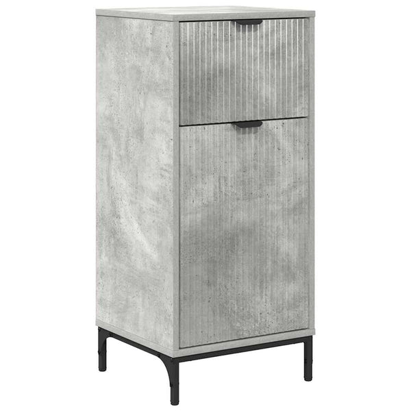 vidaXL Bathroom Furniture Set with Door Concrete Grey Engineered Wood, Metal