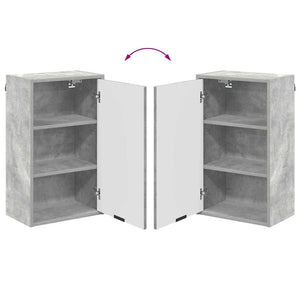 vidaXL Bathroom Furniture Set with Door Concrete Grey Engineered Wood, Metal