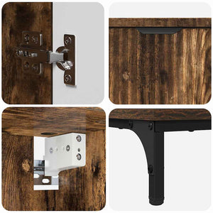 vidaXL Bathroom Furniture Set Smoked Oak Engineered Wood, Metal