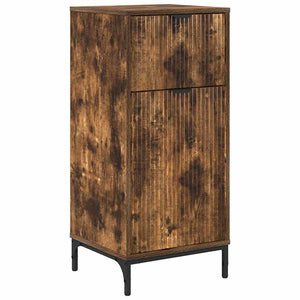 vidaXL Bathroom Furniture Set Smoked Oak Engineered Wood, Metal