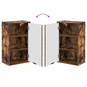 vidaXL Bathroom Furniture Set Smoked Oak Engineered Wood, Metal