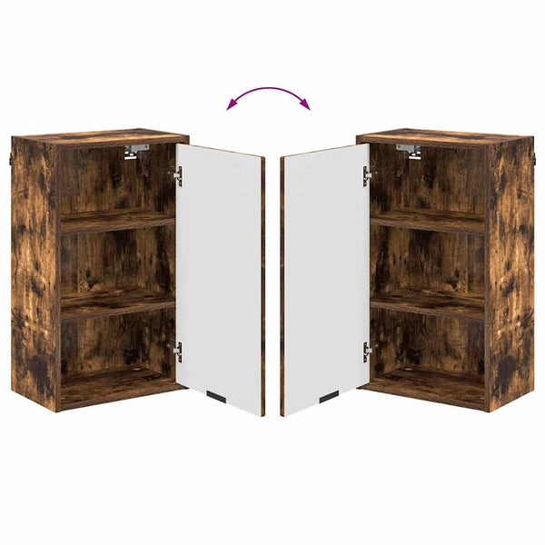 vidaXL Bathroom Furniture Set Smoked Oak Engineered Wood, Metal