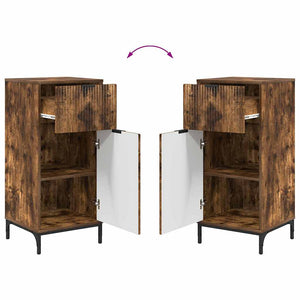 vidaXL Bathroom Furniture Set Smoked Oak Engineered Wood, Metal
