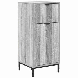 vidaXL Bathroom Furniture Set with Door Grey Sonoma Engineered Wood, Metal