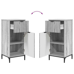 vidaXL Bathroom Furniture Set with Door Grey Sonoma Engineered Wood, Metal