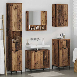 vidaXL Bathroom Furniture Set Wall-mounted Reclaimed Wood, Engineered Wood, Metal