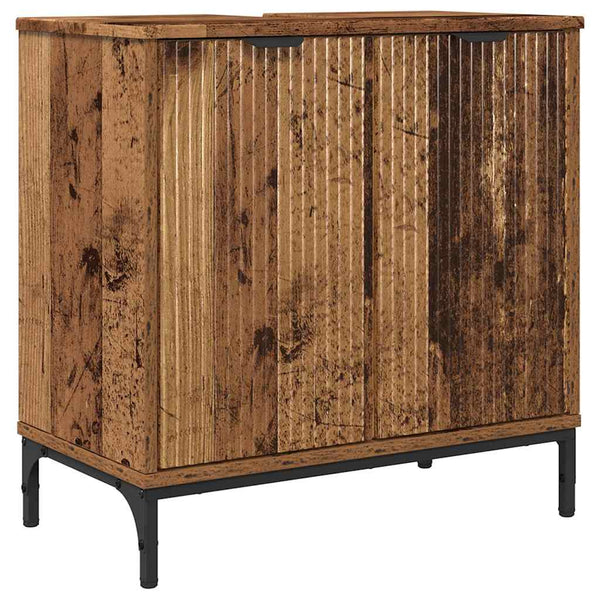 vidaXL Bathroom Furniture Set Wall-mounted Reclaimed Wood, Engineered Wood, Metal