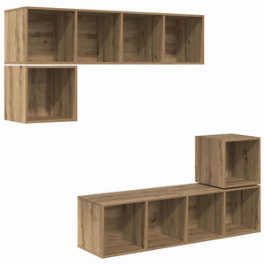 vidaXL Wall-Mounted TV Cabinet Set 4 pcs Artisan Oak Engineered Wood