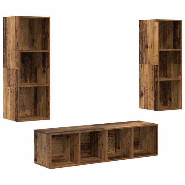 vidaXL TV Cabinet Set Wall-Mounted 3 pcs Reclaimed Wood Engineered Wood