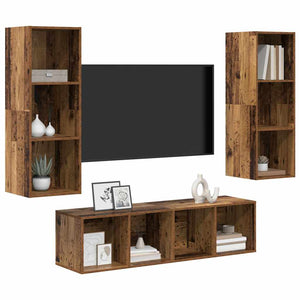 vidaXL TV Cabinet Set Wall-Mounted 3 pcs Reclaimed Wood Engineered Wood