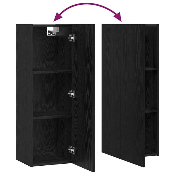 vidaXL TV Cabinet Set 8 pcs Black Oak Look Engineered Wood