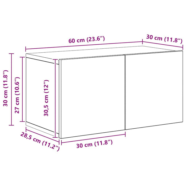 vidaXL TV Cabinet Set 8 pcs Black Oak Look Engineered Wood
