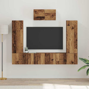 vidaXL Wall-Mounted TV Cabinet Set 7 pcs Reclaimed Wood Engineered Wood