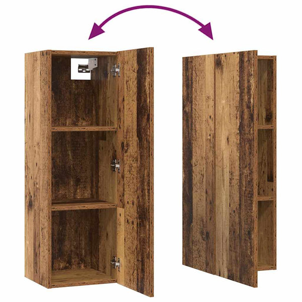 vidaXL Wall-Mounted TV Cabinet Set 7 pcs Reclaimed Wood Engineered Wood