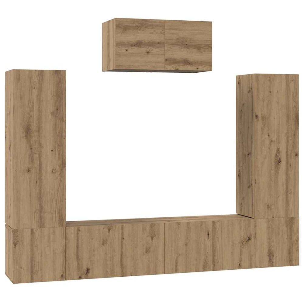 vidaXL TV Cabinet Set Wall-Mounted 7 pcs Artisan Oak Engineered Wood