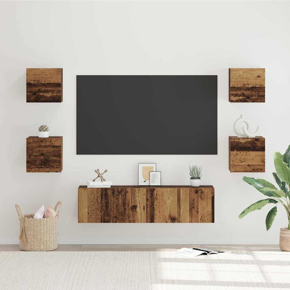 vidaXL TV Cabinet Set Wall-Mounted 6 pcs Reclaimed Wood Engineered Wood