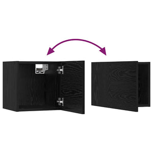 vidaXL TV Cabinet Set 6 pcs Black Oak Look Engineered Wood