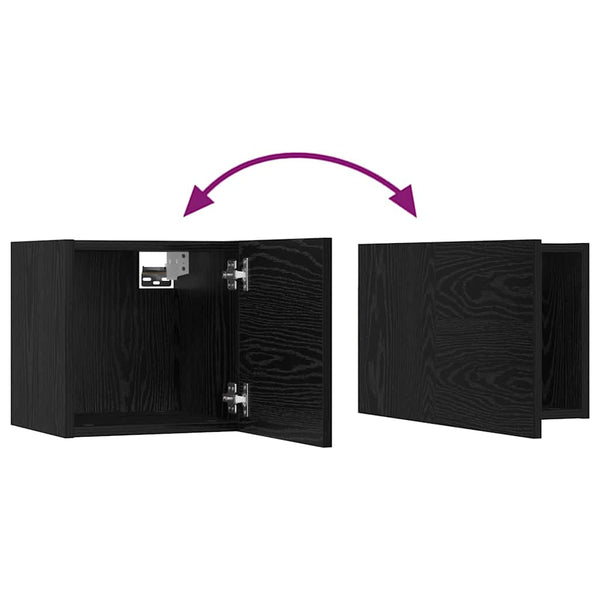 vidaXL TV Cabinet Set 6 pcs Black Oak Look Engineered Wood