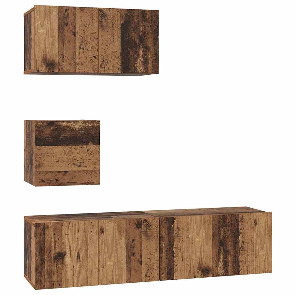 vidaXL TV Cabinet Set Wall-Mounted 4 pcs Reclaimed Wood Engineered Wood