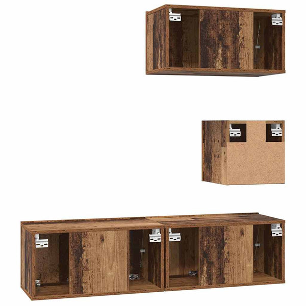 vidaXL TV Cabinet Set Wall-Mounted 4 pcs Reclaimed Wood Engineered Wood
